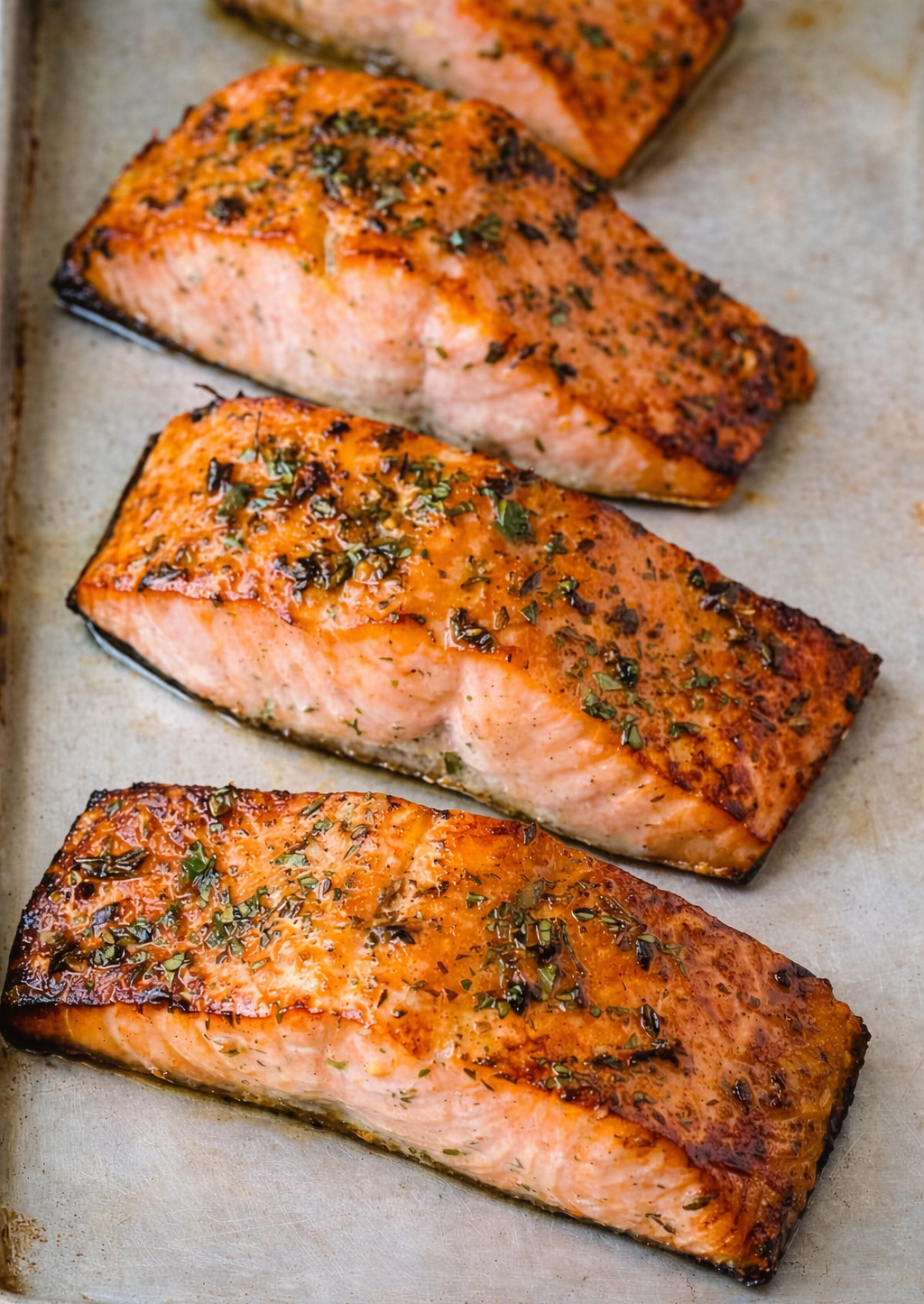 Broiled salmon